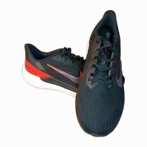 EC Mens 13 NIKE Air Winflo 9 Black University Red Running Shoes DD6203-003